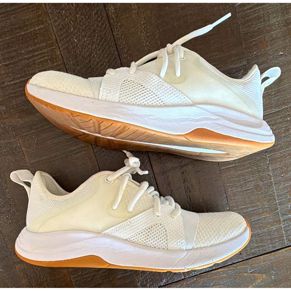 Under Armour Women's White/Gum Breathe Tennis Shoes Size 8